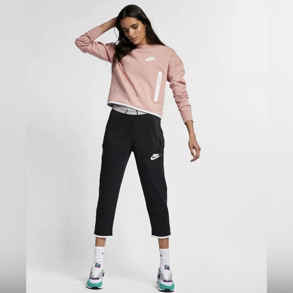 Nike Light Pink Tech Fleece Crewneck Pullover Sweatshirt S